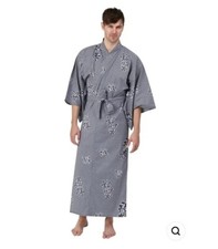 japanese kimono robe Men,VTG Cotton lightweight, Size L , Miss Belt, B