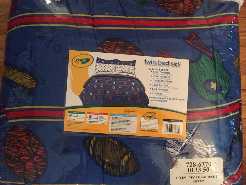 8Pc SPORTS cotton blend Bedding TWIN Comforter Sheet Set baseball football quilt - Image 4 of 4