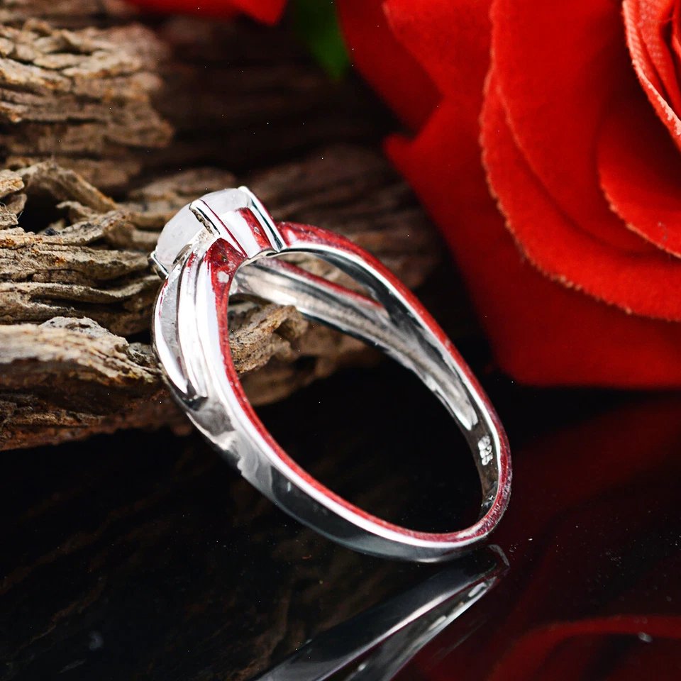 Celestial Cascade 925 Sterling Silber Regenbogen-Mondstein-Wasserfall-Ring - Bild 2 von 4