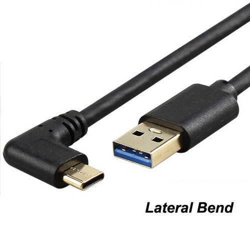 Typ-C Ladekabel Winkel USB-C Kabel Abgewinkelt Vergoldet 0.25m 0.5m 1m 1.5m - Picture 2 of 4