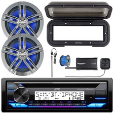 JVC KD-T92MBS 1 DIN CD Receiver, Cover, 2x 6.5" Speakers, Tuner, Antenna, Wire