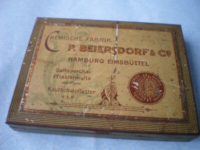 38047 Blechdose Jugendstil Chemische Fabrik P. Beiersdorf chemische Fabrik 12x9x