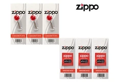 Genuine Zippo Replacement Flint & Wick of 6 Value Packs (18flint+3wick)