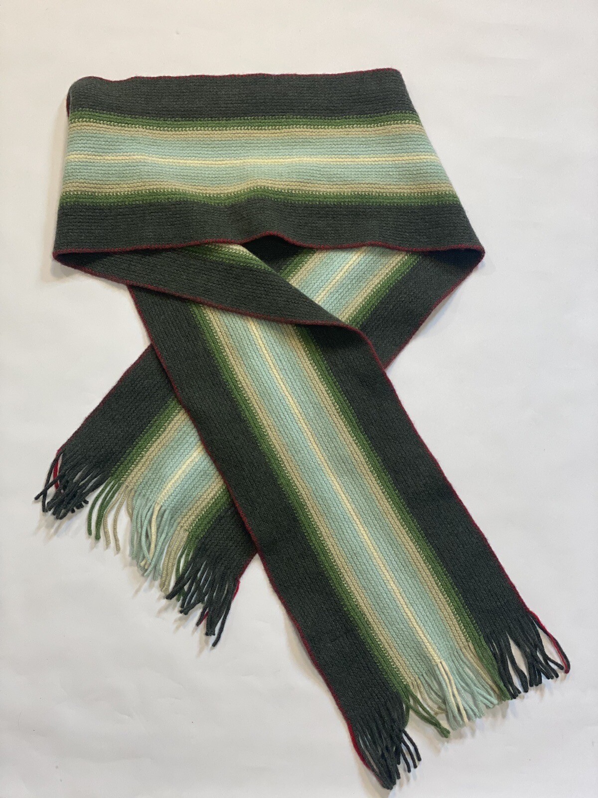 Robert Macki Vintage 100% Wool Striped Scarf Made In Scotland 8