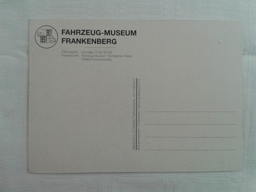 antica cartolina auto d'epoca Barkas museo del veicolo Frankenberg/21 - Foto 2 di 2