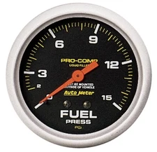 Autometer 66.7mm 0-15PSI Mechanical Fuel Pressure Gauge Pro-Comp