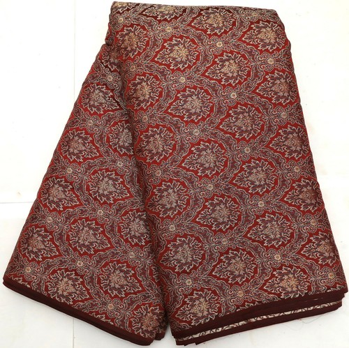 New Maroon Jacquard Brocade Silk Fabric Craft Sewing Wedding Dress By The Yard - Picture 7 of 8