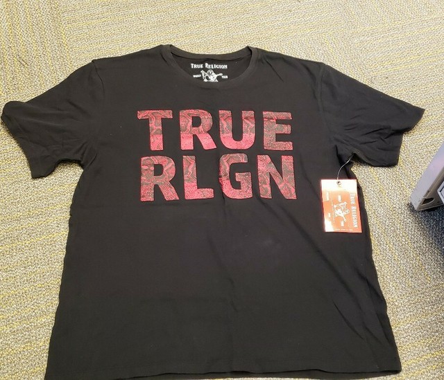 NWT True Religion Men's Chain Crew Neck Short Sleeve Shirt, Size XL eBay