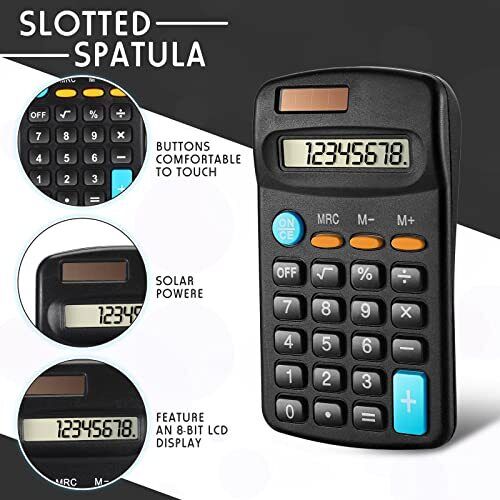 24 Pieces Basic Calculators for Students Small Calculators Pocket Size Mini - Picture 4 of 7