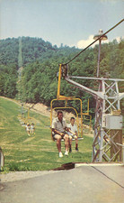 Historical Sites Along the Parkway: Unveiling Gatlinburg's Rich Past 13 Eagle Top Chair Lift Gatlinburg, TN Smokies Vintage Postcard