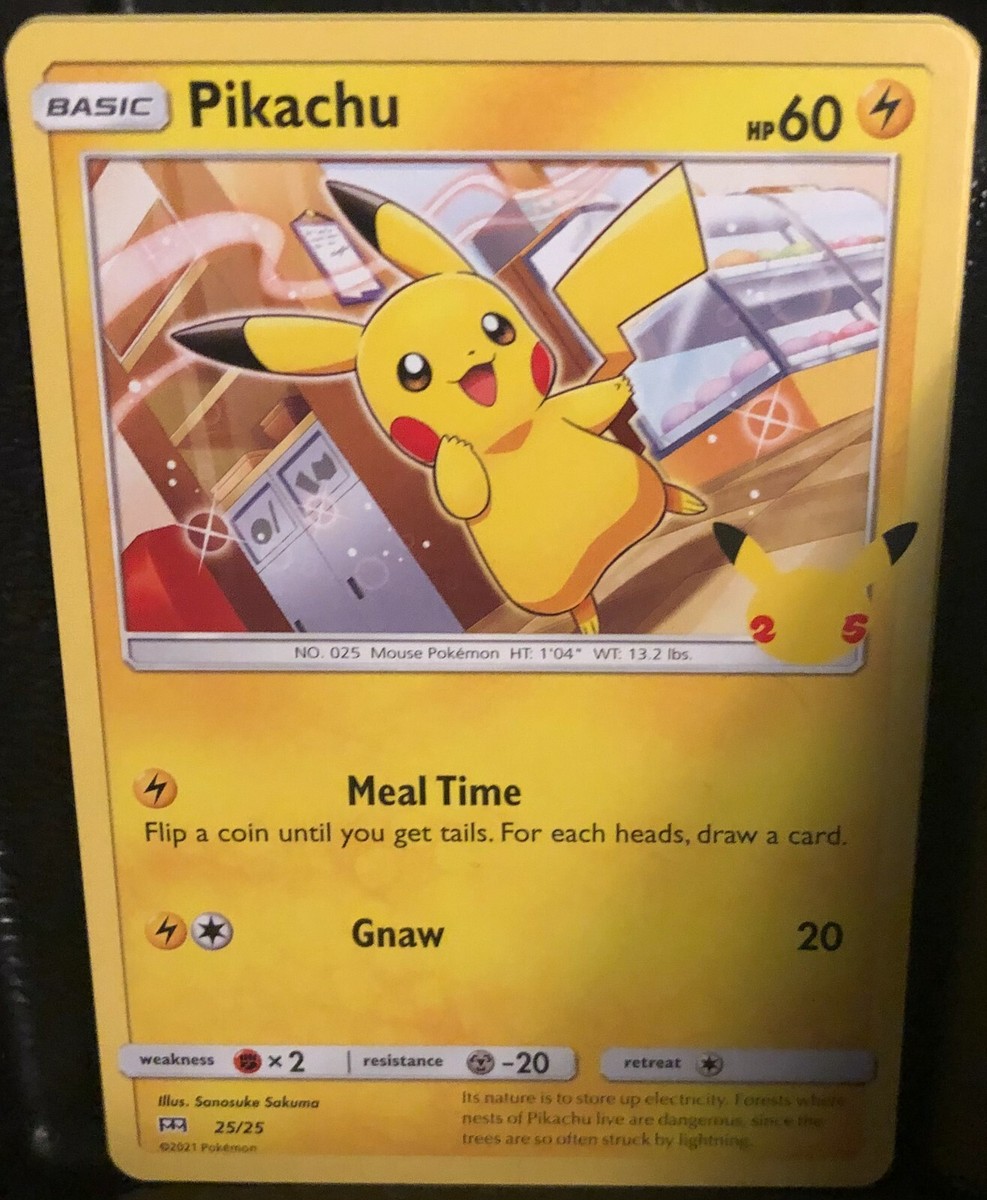 mcdonald's pokemon cards 2021 pikachu Pokmon Holo McDonalds 25th Anniversary Promo Holographic Card this item offers a spectacular aesthetic for a gallery Pikachu 025/025 McDonald's 25th Anniversary