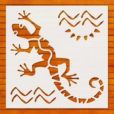 Southwestern Lizard Stencil Template Reusable for Wall Art, DIY Crafts, Fabric P