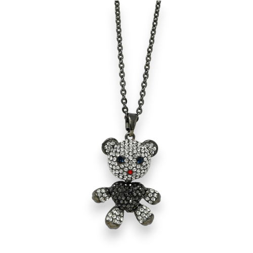 Collier Fantaisie Cœur Argenté à Facettes Brillantes – Neuf Avec étiquettes