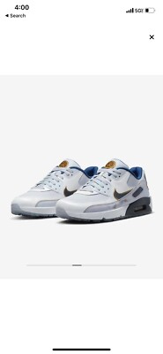 シューズ(男性用) NIKE AIR MAX 90 GOLF NRG \"Pure Platinum Nike Air Max 90 G NRG Golf Shoes Pure Platinum/White/Coastal Blue