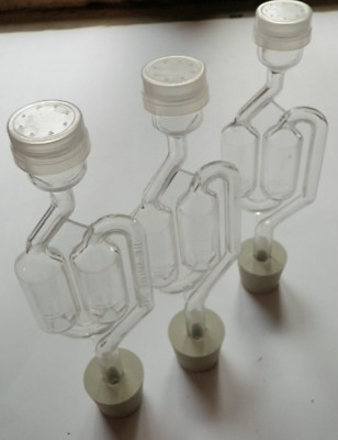 #ad 3 ct. S Shape Air Lock Vent w #6 Bung Stopper Gum Rubber size 6 Airlock brew $12.99