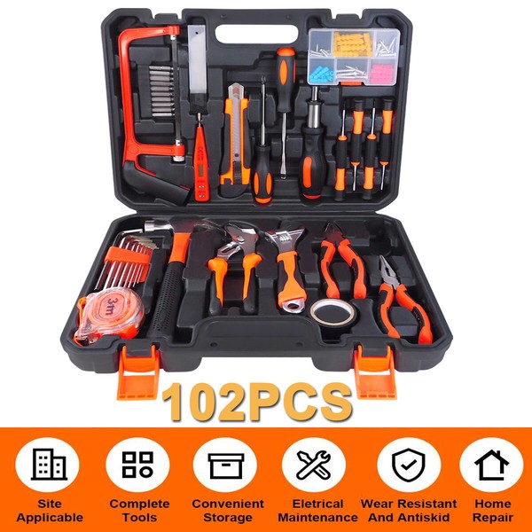102 Tlg Werkzeugkoffer Set Werkzeug Satz Werkzeugkasten Werkzeugkiste Hammer-image