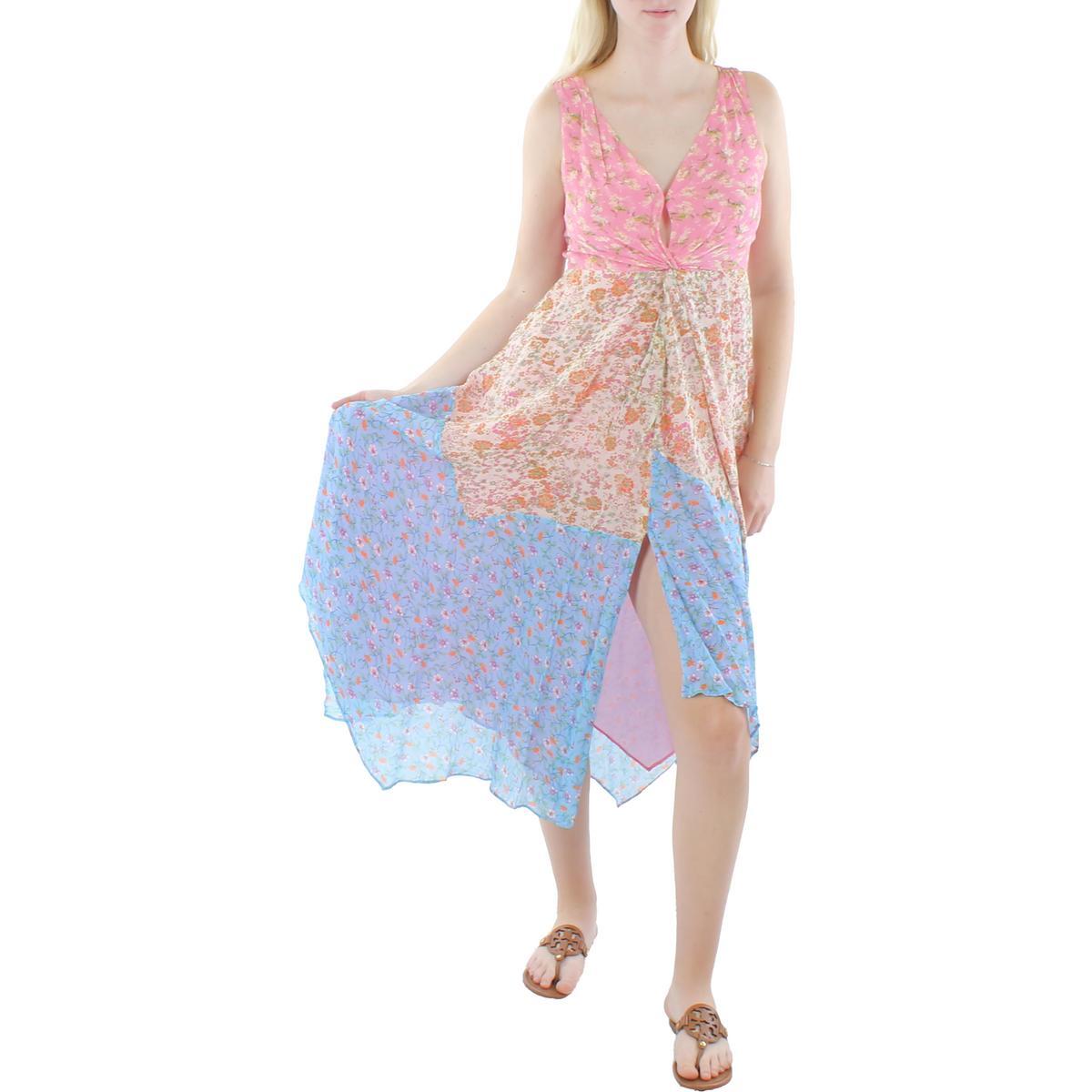 Женский сарафан с цветочным принтом Укус акулы от Ramy Brook, розовый креп, 8 BHFO 3799