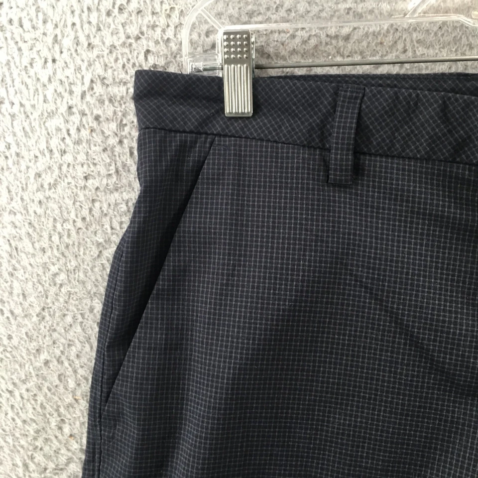 Ashworth Chino Shorts Mens (actual 35x11) Black Plaid Mid Rise Flat Front Zip - Image 4 of 4