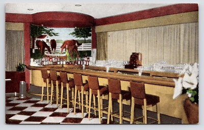 #ad c1950s Campbell House Suburban Hotel Tack Room Bar Lexington KY VTG Postcard $11.25