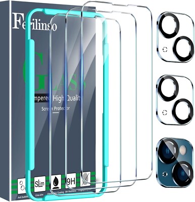3 Pack Screen Protector for Iphone 14 / Iphone 13 with 2 Pack Tempered