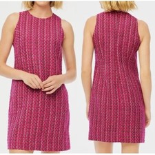 NWT J.CREW FACTORY $128 Pink Tweed Shift Dress Sleeveless Size 20