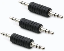 3 Pack 3.5Mm 1/8 Inch Male to Male Audio Adapter Stereo Male Coupler Connector