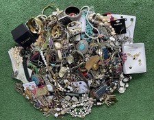 Huge Junk Drawer Lot 16 Pounds Jewelry-Repurpose Crafts Parts Wear Resell 19