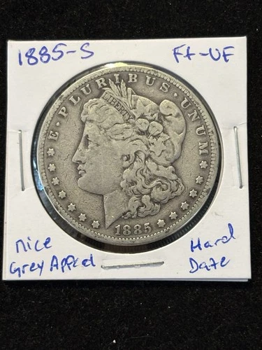 1885-S Morgan Silver Dollar $1 VF Harder Date, Nice Grey Eye Appeal