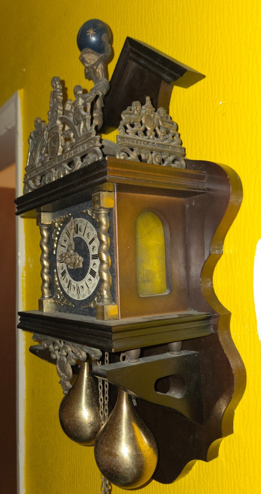 Antique Vintage Zaanse Zaandam Dutch Wall Clock Franz Hermle Movement ...