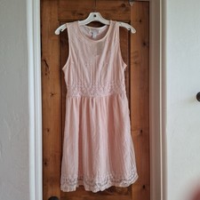 NWT Forever 21 Essentials Pink Lace Mesh Dress Size Medium