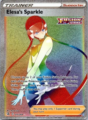Elesa's Sparkle 275/264 Fusion Strike Pokemon TCG Holo Rainbow Rare LP
