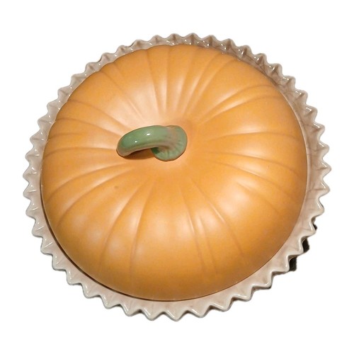 Plato de Receta Pastel de Calabaza Betty Crocker De Colección con Tapa de Calabaza Naranja 11" Crazing - Imagen 2 de 11