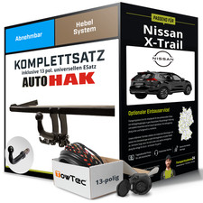 Für NISSAN X-Trail III Typ T32 Anhängerkupplung abnehmbar +eSatz 13pol uni 17-