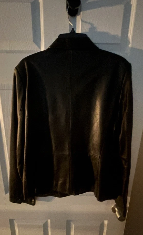 I.N.C. International Concepts Black Leather Jacket. Womens Size XL - Image 2 of 4