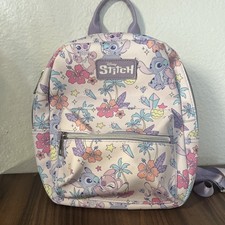 Disney Stitch And Angel Pastel Pink Tropical Mini Backpack
