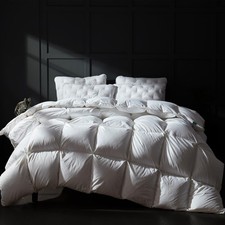 Three Geese Luxury Goose Down Comforter Queen Size, Ultra-Soft Fluffy Duvet I...