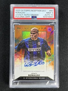 2023 24 Topps Inception UEFA Ronaldo R9 Orange Legacy /5 PSA 9 Mt 10 Auto POP 1