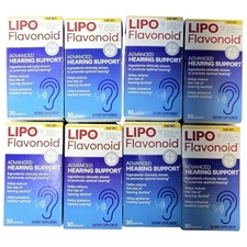 8 Lipo Flavonoid Advanced Hearing Support, 8 Boxes x 30 = 240 Caplets Total New