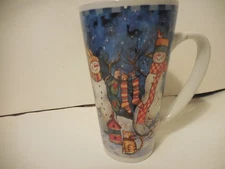 CHRISTMAS" SNOW MAN COFFEE MUGS, CUPS, HOT COCOA, TEA, LG HANDLE