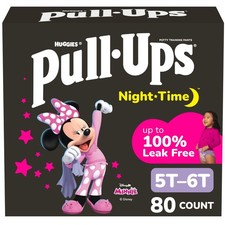 Pull-Ups Girls' Night-Time Potty Training Pants, Size 5T-6T Overnight Trainin...