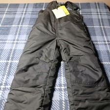 New All in Motion Kids Snow Bibs Size S Black Adjustable Strap Water Resistant