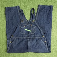 Key Imperial Bib Overalls Mens 44x30 Blue Workwear Pants Denim Carpenter Farmer
