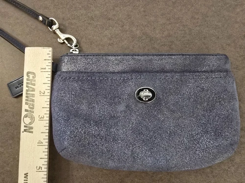 Bracciale COACH Park scamosciato ultra navy medio raro difficile da trovare