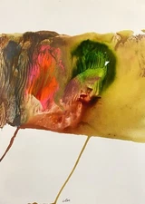 Abstract Mixed Media Painting on 11 X 15” Paper Contemporary