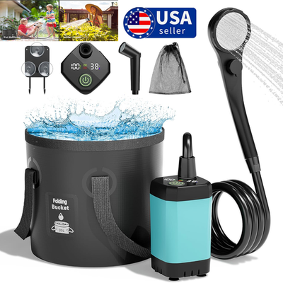 #ad #ad Portable Camping Shower 6000mAh Rechargeable Outdoor Camp Pump for Hiking Travel $37.98