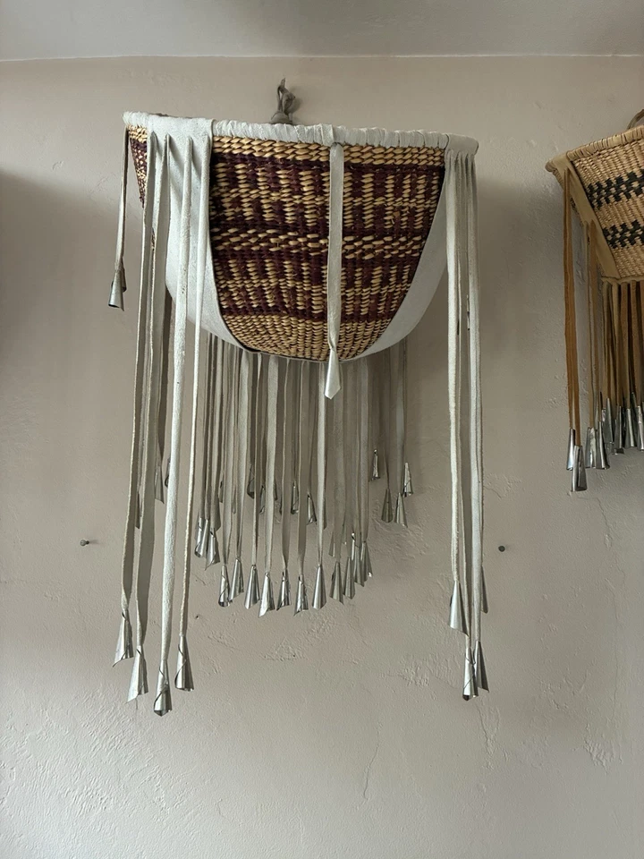 Huge Handmade Native American Apache Burden Basket 16 Inch W/2 BONUS - Image 2 of 2