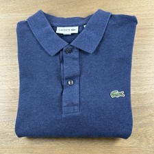 Lacoste Men's Classic Fit Marl Polo Shirt In Blue Size 5 L Slim Fit