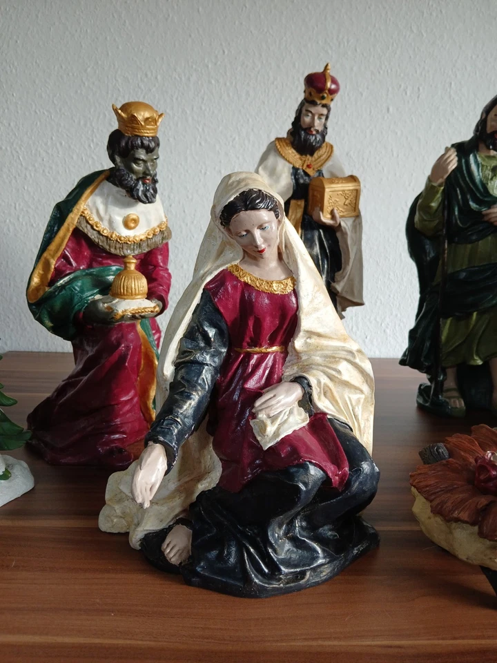 Krippenfiguren Set bis 48 cm hoch Weihnachtskrippe von Weihnachtsland Groß - Bild 2 von 4