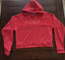 Puma Women s Logo Cropped Hoodie Pullover Athleisure Activewear Size Small