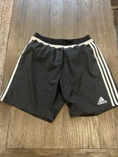 Mens Adidas Athletic Dark Gray White Soccer Futbol Shorts Medium